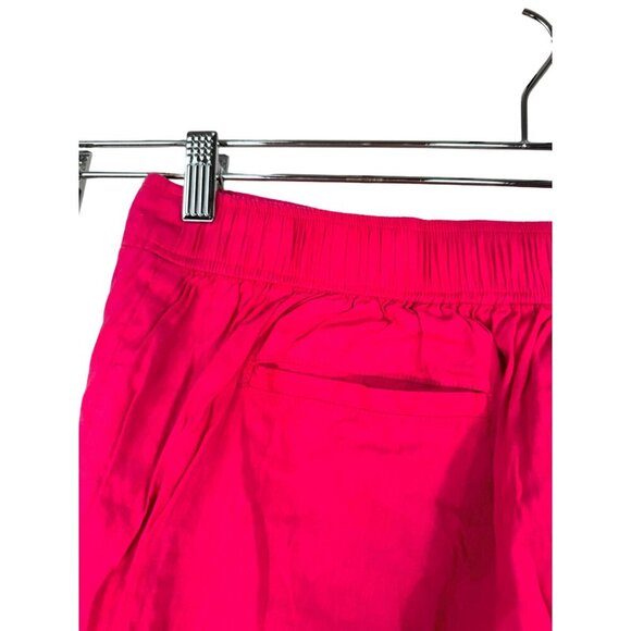 Cartonnier Anthropologie Linen Crop Wide-Leg Pant Mid Rise Pull-On Pink Sz S - Picture 11 of 12